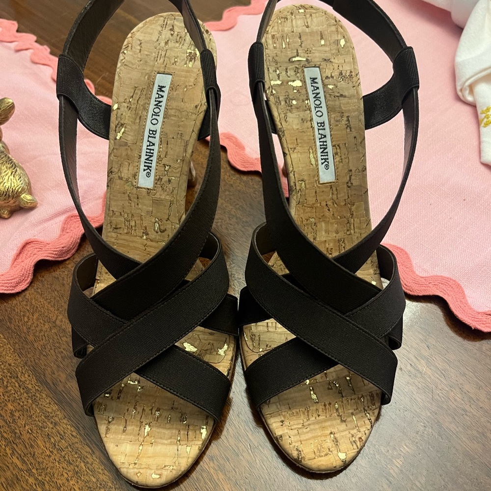 Manolo Blahnik Brown Strappy Sandals